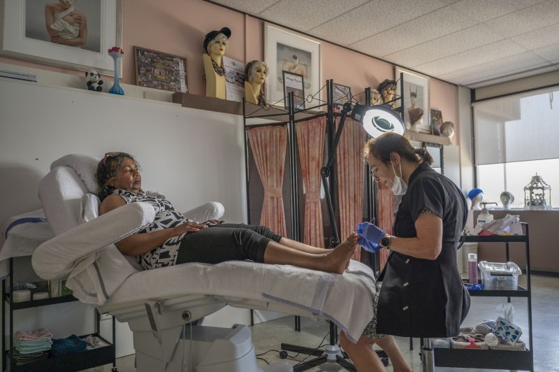 Pedicure op de inloopkamer