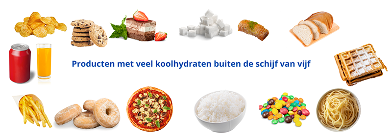 Producten met veel koolhydraten buiten de schijf van vijf