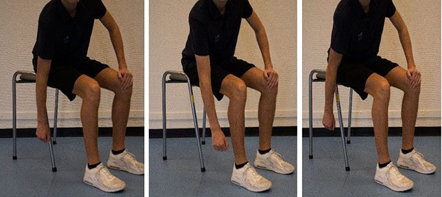 Oefening: Ga iets voorover gebogen zitten (of staan) en laat de arm naast u hangen. Slinger de arm rustig heen en weer.