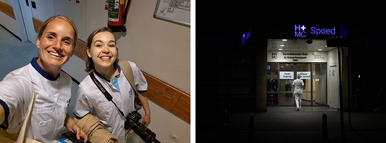 Redacteur Donna en fotograaf Jessica lopen nacht mee op de SEH