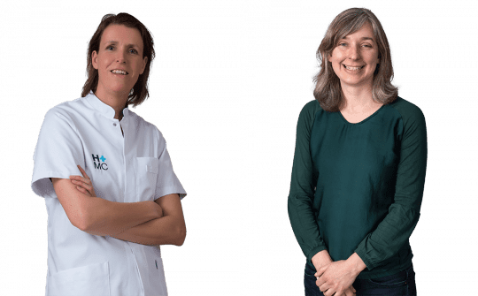 Dr. M. Vos, neuro-oncoloog en dr. E. Habets, klinisch neuropsycholoog